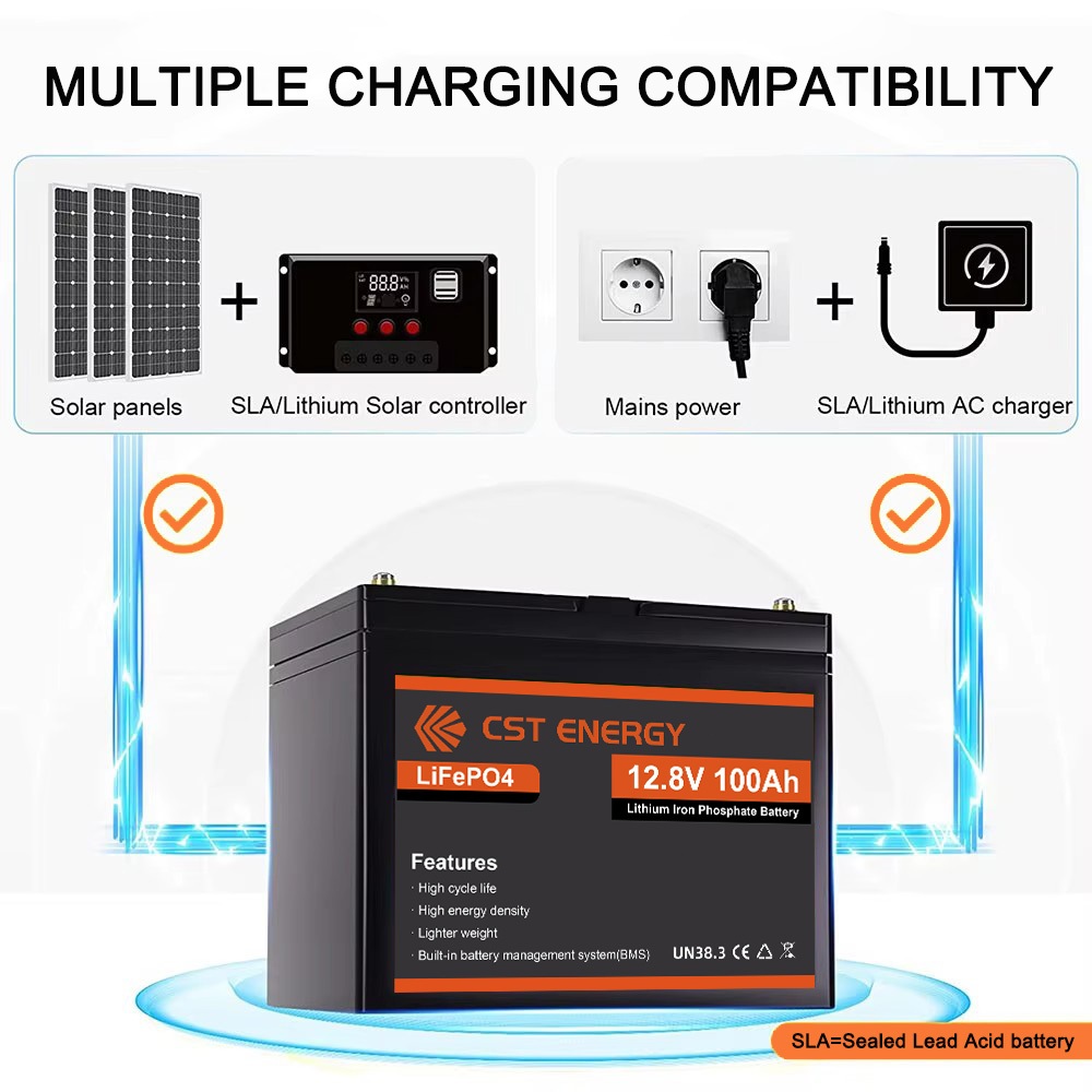 CST ENERGY 12v 100Ah Battery Lifepo4 Lithium Battery 10000+ Cycles Built-in BMS 5 Years Warranty - Image 4