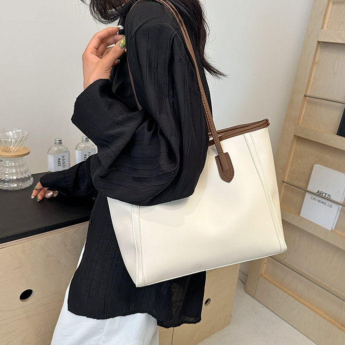 Muma Leather Large Woman Shopping Tote Bag With Zipper Shoulder Bags For Women Office bag - Image 8