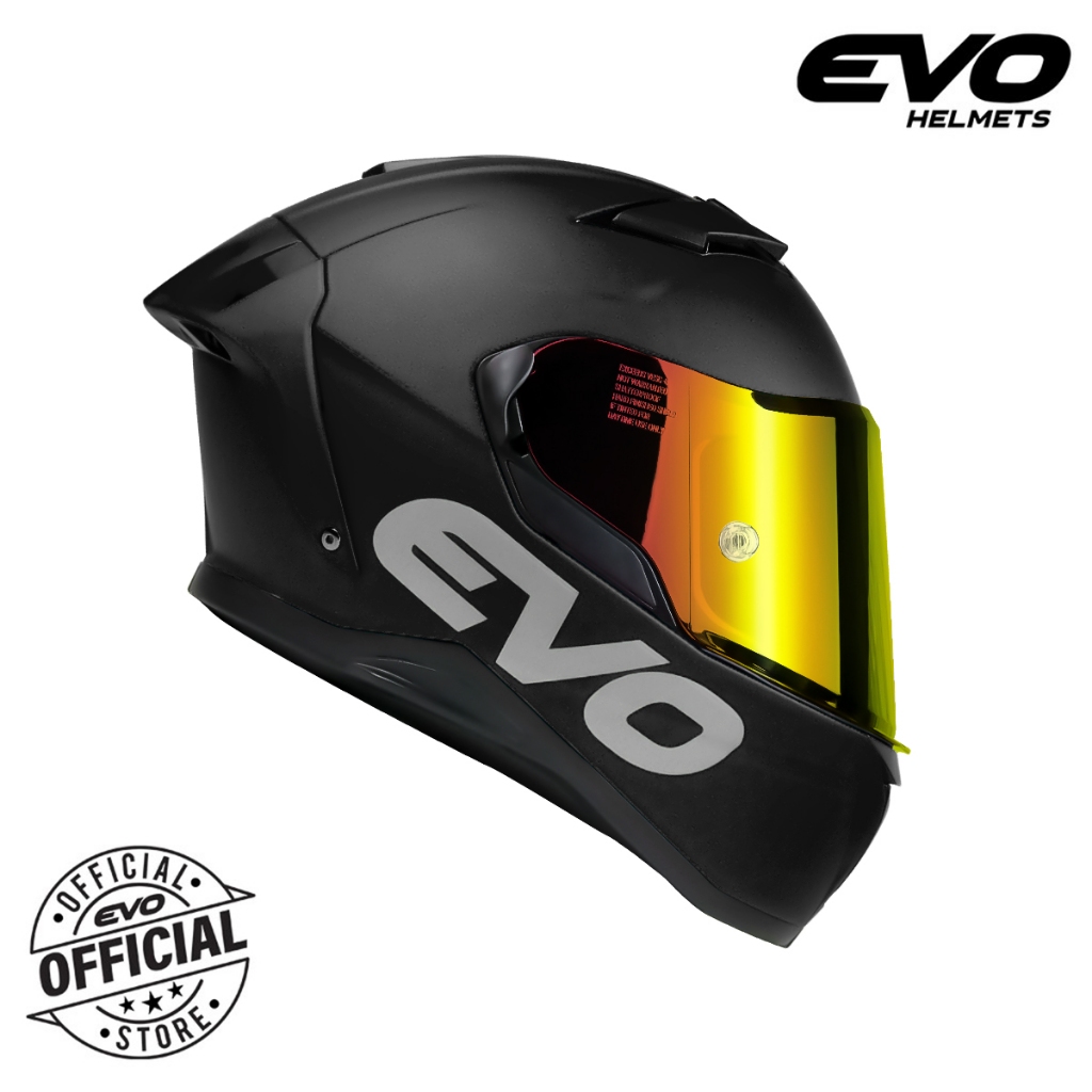 EVO XT-300 Plain Full Face Dual Visor Helmet Motorcycle With Free Clear Lens — view 2