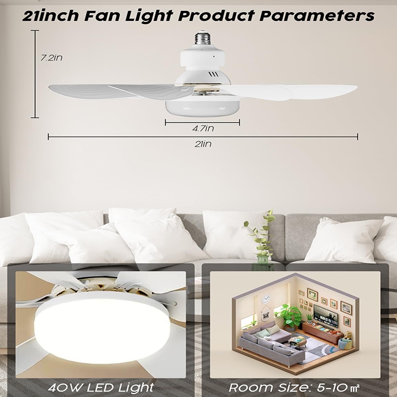 Fandis quiet Ceiling Fan With LED Light With Remote Control 6 Blades 30W40W - Image 6