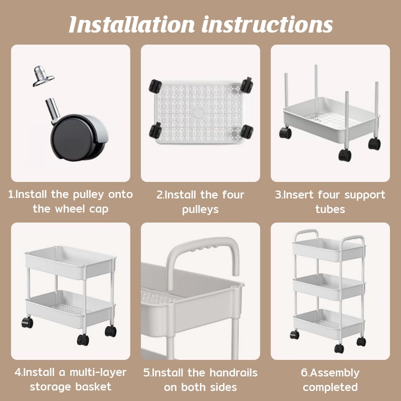 Trolley Cart Organizer3/4/5 Tier St Trolley Cart Organizer 3/4/5 Tier Storage Organizer Moving Rack — view 8