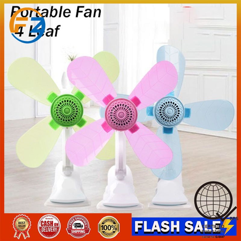FZ 5 Blends/4 Blends  Fan Home Electric Fan W/ Clip, Clover Fan Anti-Heat Portable Clip Electric Fan - Image 2