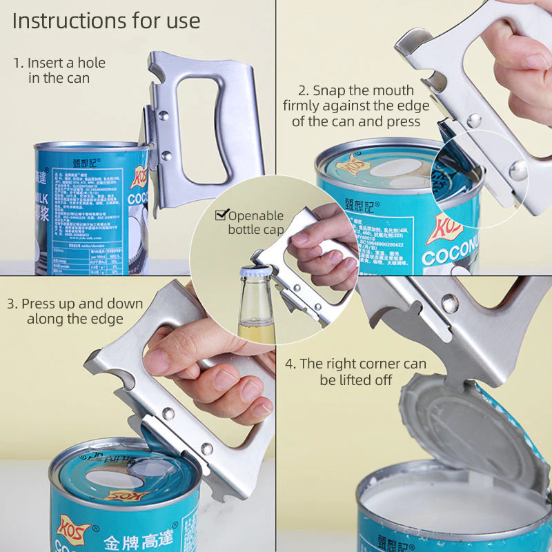Can Opener Heavy Duty Manual Can Opener Stainless Steel Jar Tin Opener Kitchen Accessories - Image 3