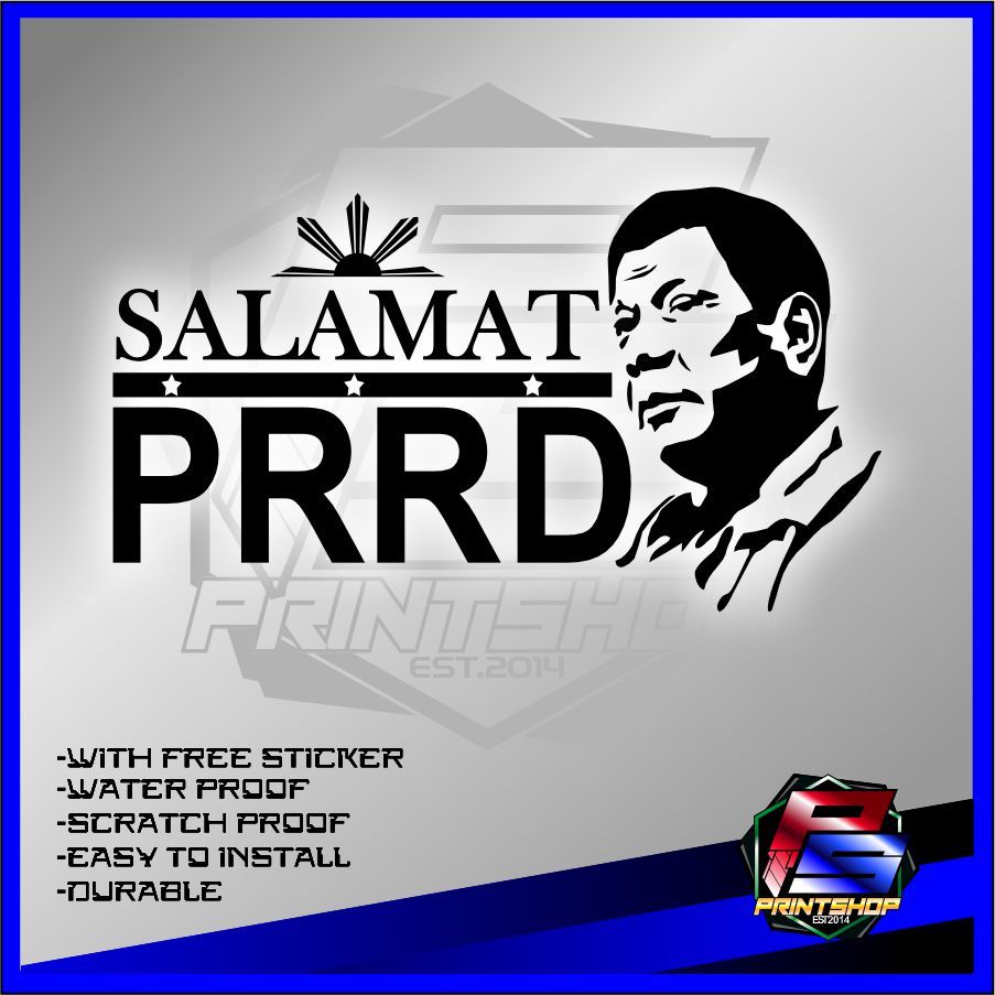 Maraming Salamat PRRD -Decals Cutout Stickers PS PRINTSHOP