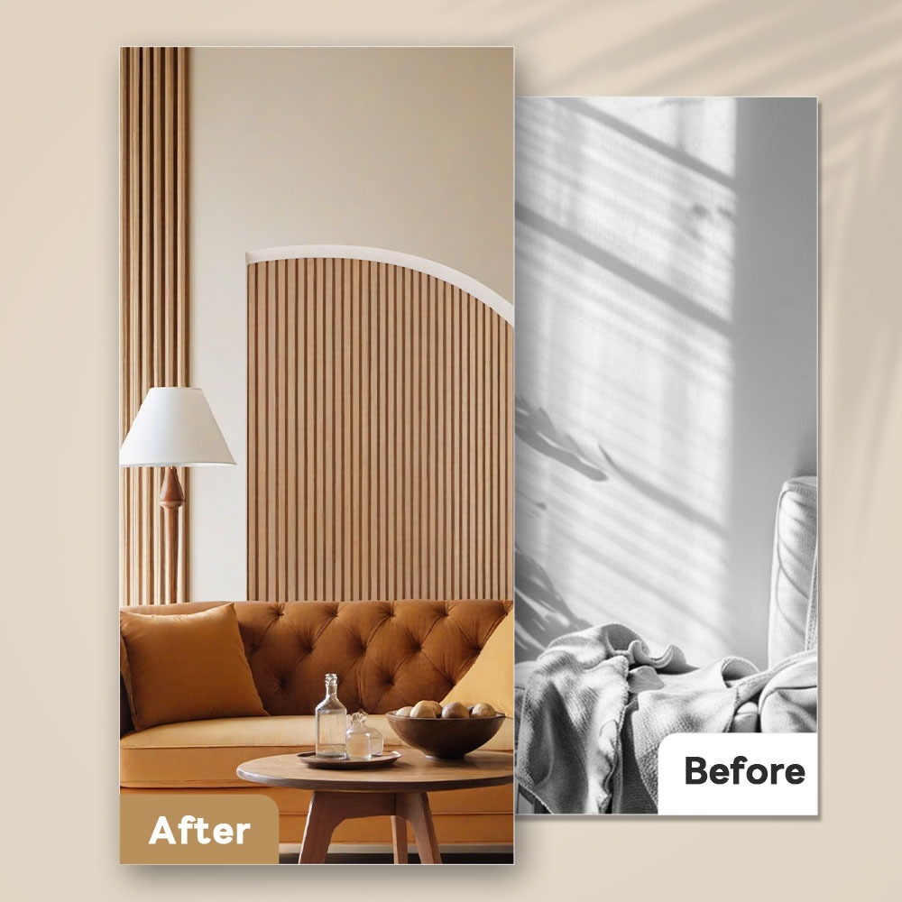 20PCS PVC Wall Panel Waterproof and Fireproof Solid Wood Board Grille Design TV Background - Image 3