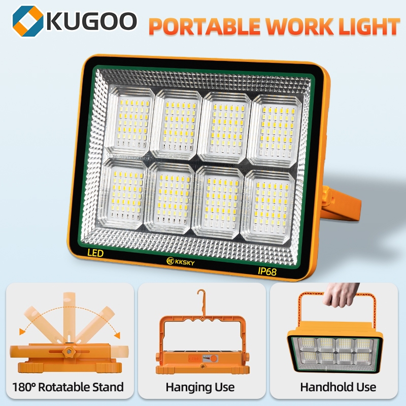KUGOO solar camping light outdoor IP68 waterproof emergency flood lighting rechargeable USB cable — view 6