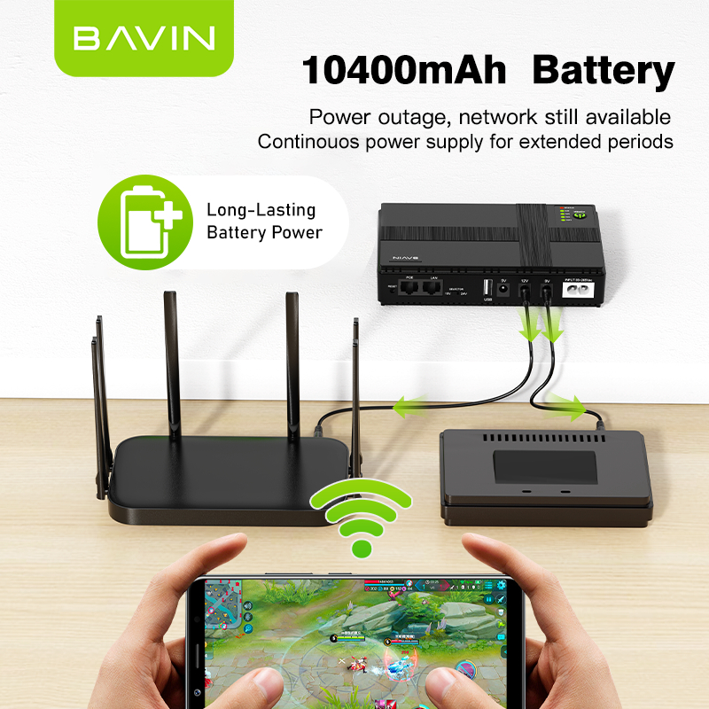 BAVIN PC1083 36W 10400mAh/PC1082 18W 8800mAh Mini UPS Powerbank Uninterrupted Backup Battery Supply - Image 3