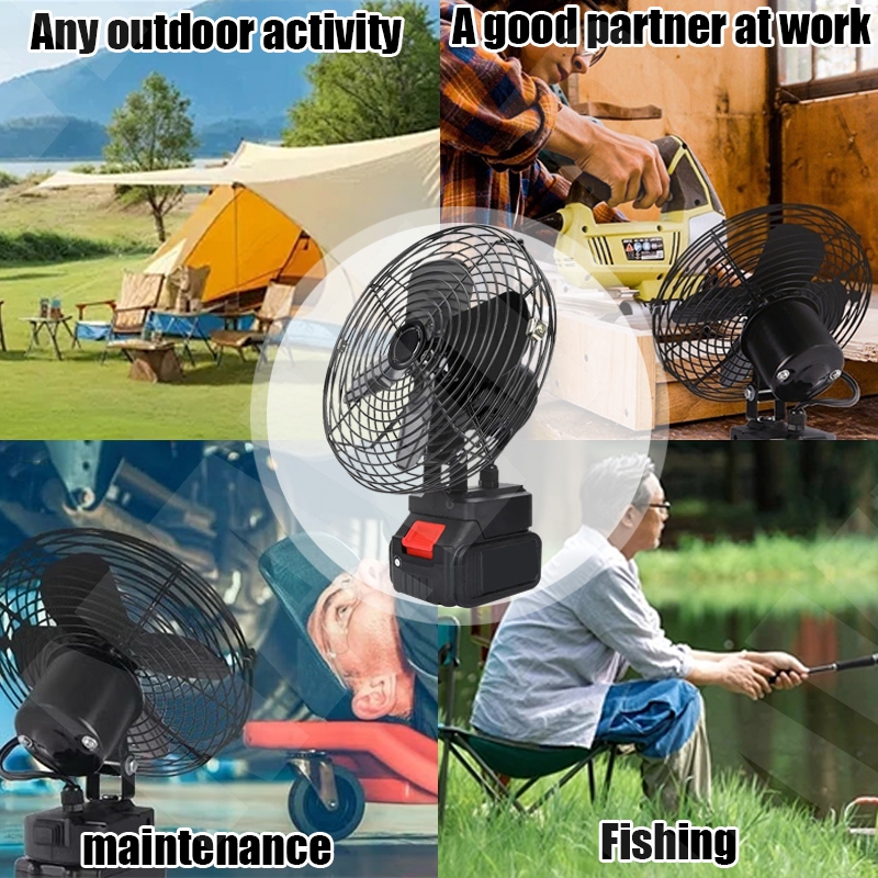 8 Inch Portable Camping Fan Cordless Rechargeable Fan High Power Outdoor Lithium Battery Fan - Image 8