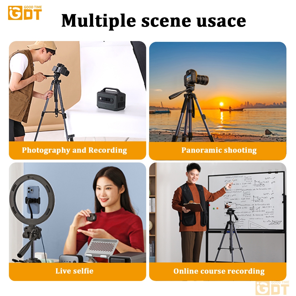GDT Camera Tripod 1.7M Tripod Stand With Bluetooth Remote Phone Holder Extendable Tripod For DSLR — view 8