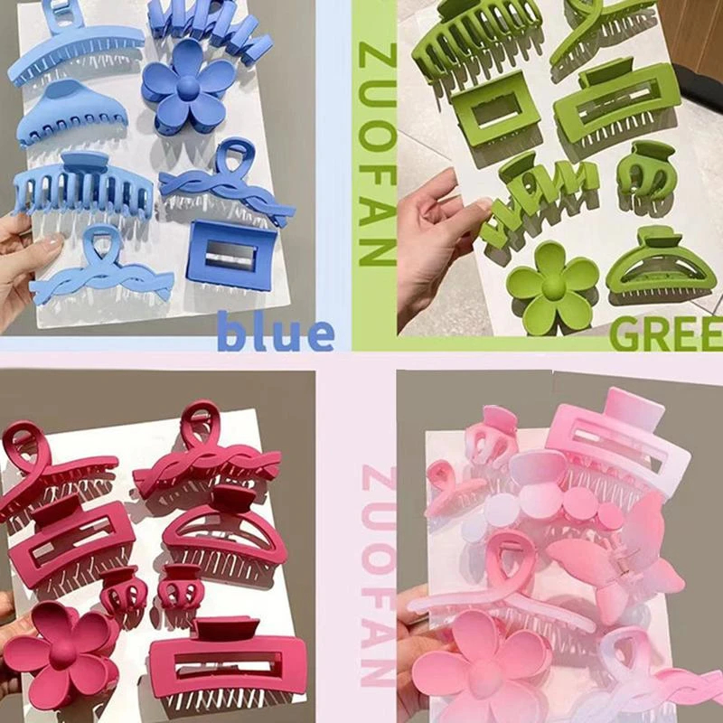 【8pcs/Set】Acrylic Hair Accessories Clip Shark Clip Flower Hair Clip Female Back Of The Head