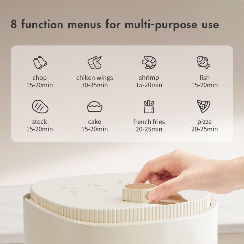 Gaabor Air Fryer Multi Functional  Healthy Cooking Non-Stick 8 Menus 4L Black /White With Oil Paper - Image 4