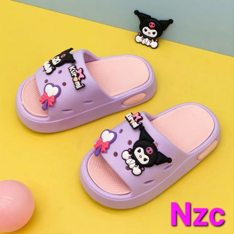 【NZC】_mall Super new kids kuromi Word slippers - Image 5