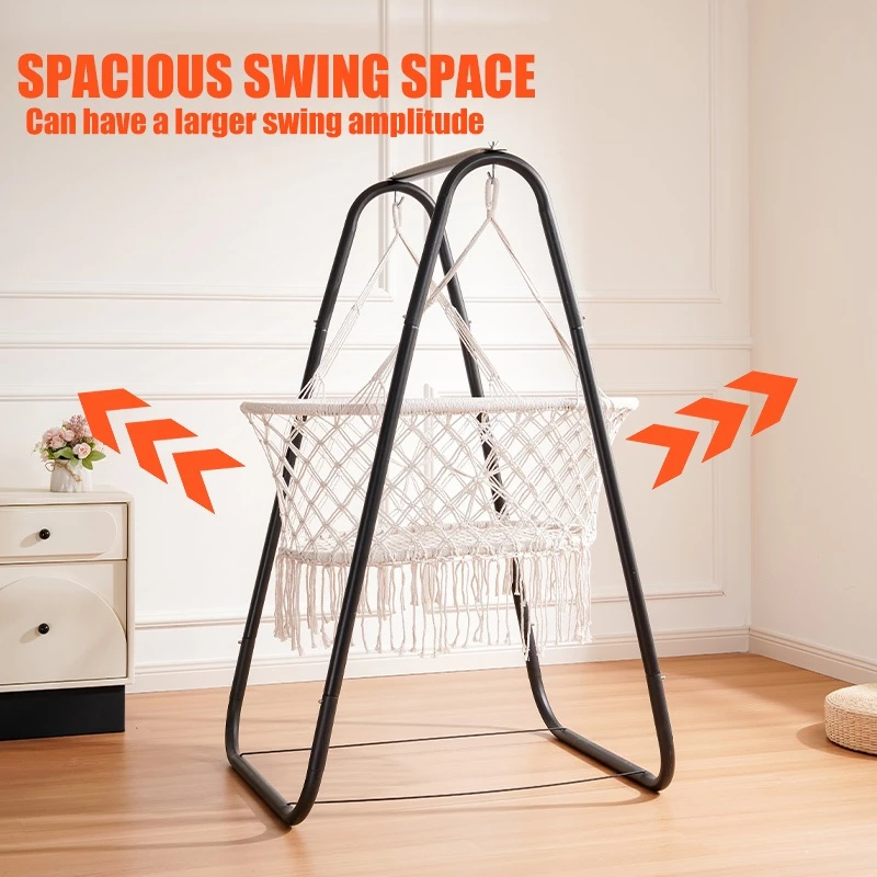 COD Duyan For Baby cradle swing hanging basket hammock with metal stand used indoors/outdoors Cradle - Image 2