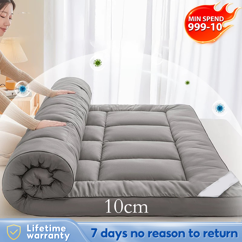 [50% OFF]Mattress  Velvet Bed Foldable 10cm Thick Tatami Topper Mattress Single/Queen/King Size