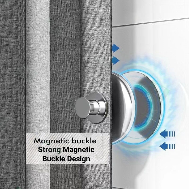 【24H Ship】Thicker Bathroom Shower Curtain Water Mildew Proof Washable Cloth with Magnetic Buckle Set - Image 5