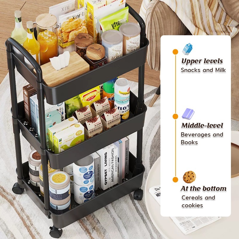 Trolley Cart Organizer3/4/5 Tier St Trolley Cart Organizer 3/4/5 Tier Storage Organizer Moving Rack — view 3