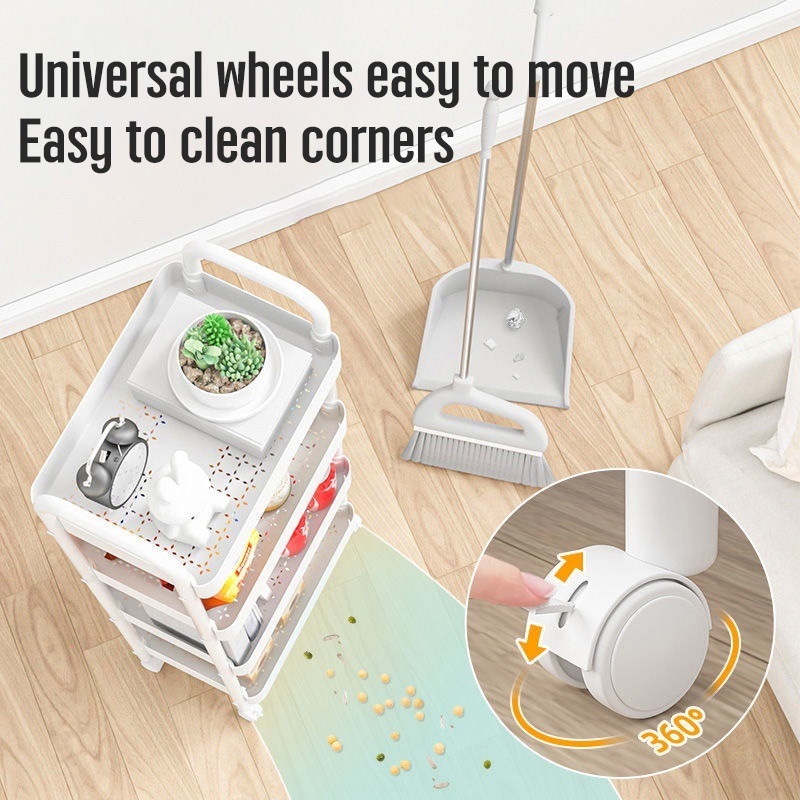 Trolley Cart Organizer3/4/5 Tier St Trolley Cart Organizer 3/4/5 Tier Storage Organizer Moving Rack — view 5