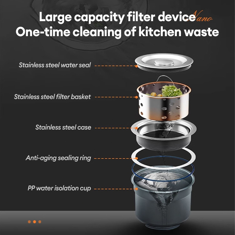 SUS304 kitchen sink thick free drain and basket single double black and silver stainless steel - Image 8