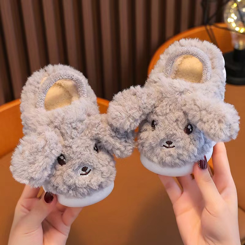 Fluffy rabbit children's thick bottom anti slip home warmth indoor slipper for girl and boys - Image 8
