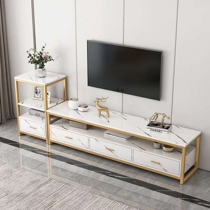 MAZZONE Simple Imitation Marble TV cabinet/TV Cabinet/TV Stand With Drawers（COD） - Image 2