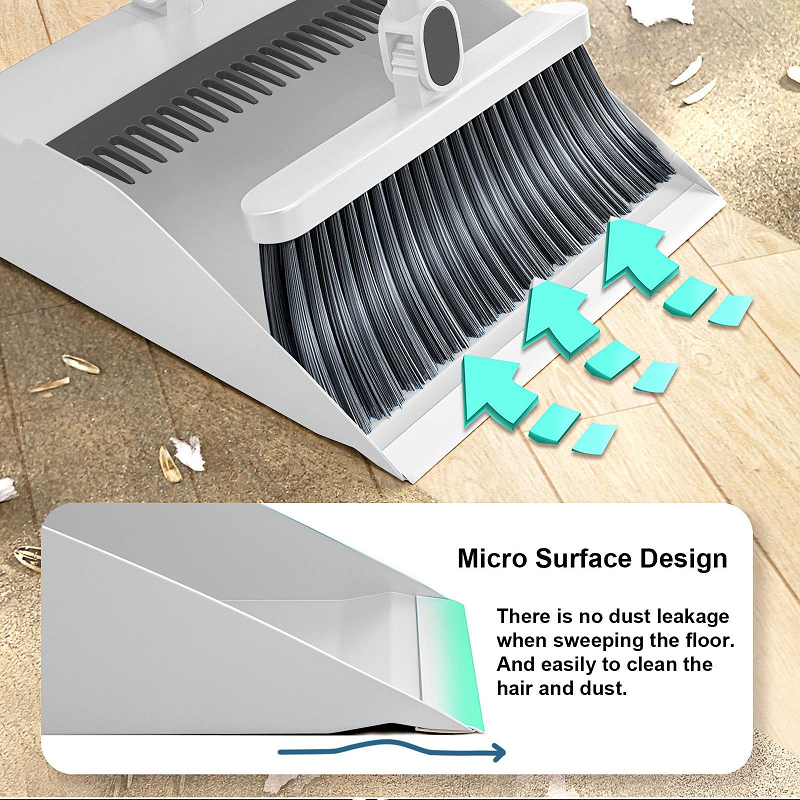 Vivid Foldable Broom Dustpan Set For Home Household Floor Cleaning Set Rotating Broom With Dustpan - Image 4