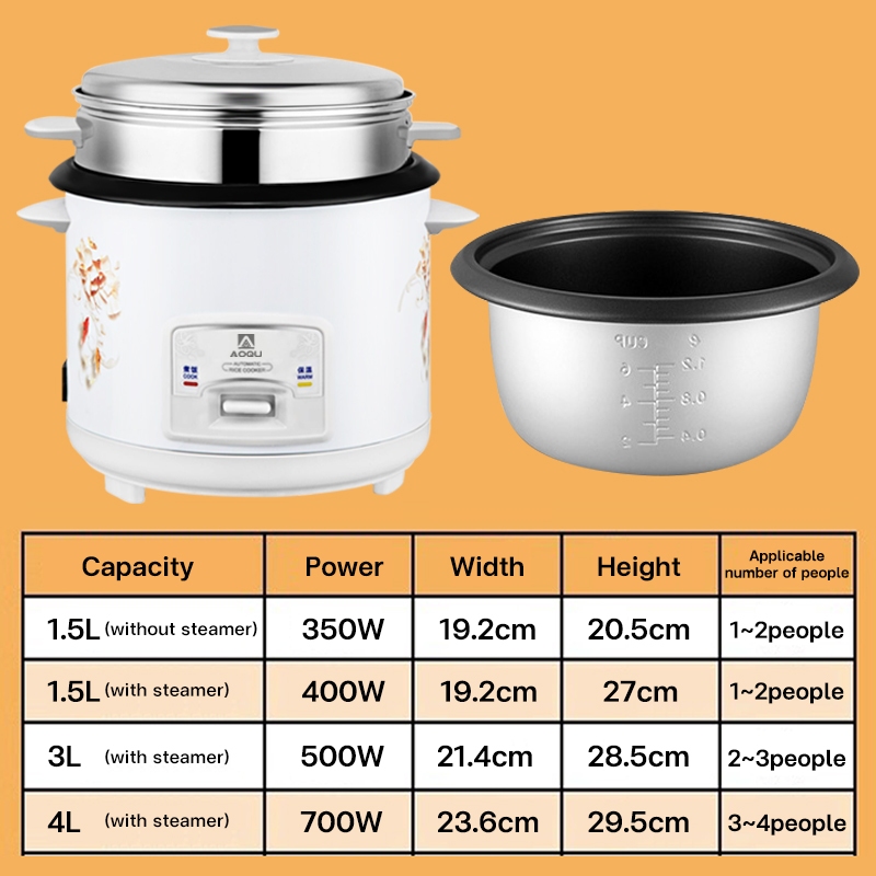 AU rice cooker small 1.5L 2L 3L aluminum home mini rice cooker 1-5 people use non stick pan - Image 8