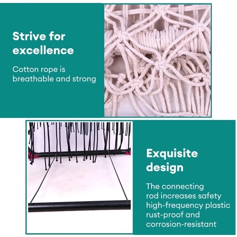 COD Duyan For Baby cradle swing hanging basket hammock with metal stand used indoors/outdoors Cradle - Image 4