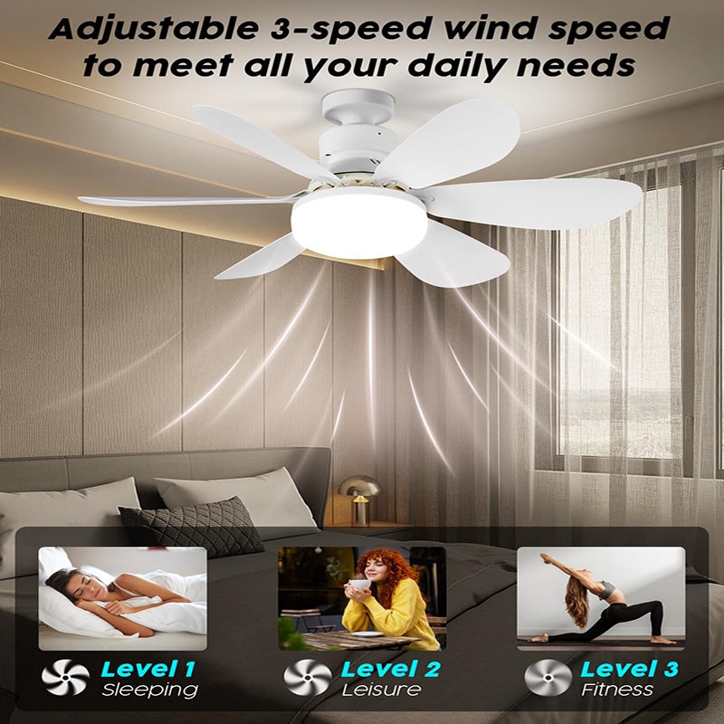 Fandis quiet Ceiling Fan With LED Light With Remote Control 6 Blades 30W40W - Image 5