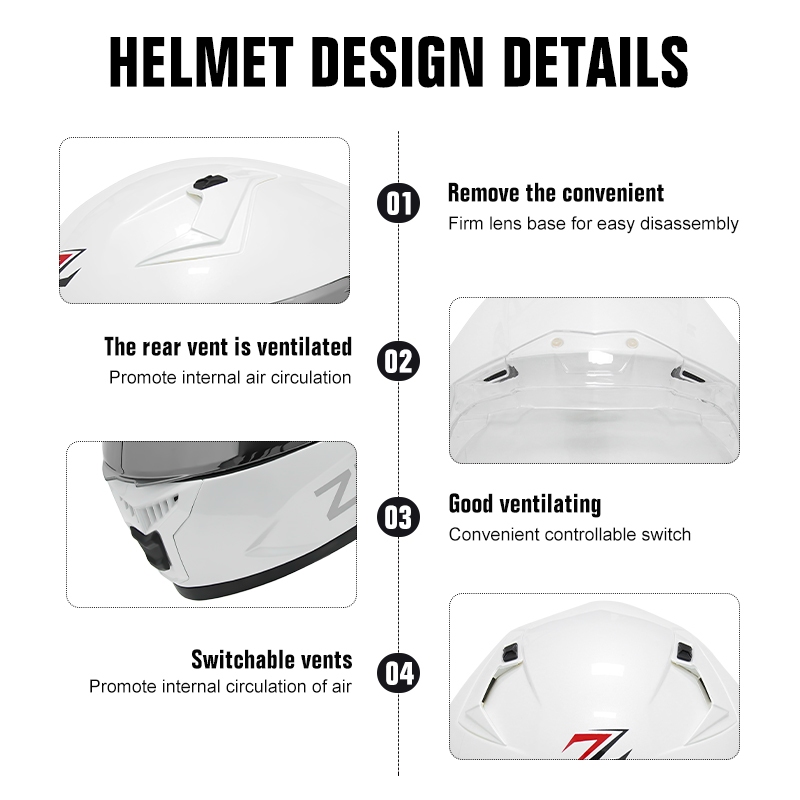 ZEBRA helmet full face motorcycle helmet dual visor for men women free sliver/revo lens 2023PARADIGM - Image 3