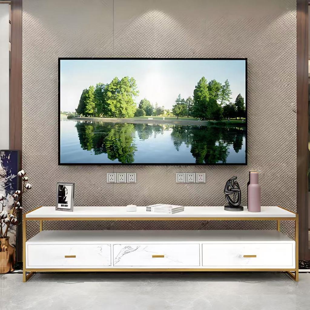 MAZZONE Simple Imitation Marble TV cabinet/TV Cabinet/TV Stand With Drawers（COD） - Image 4