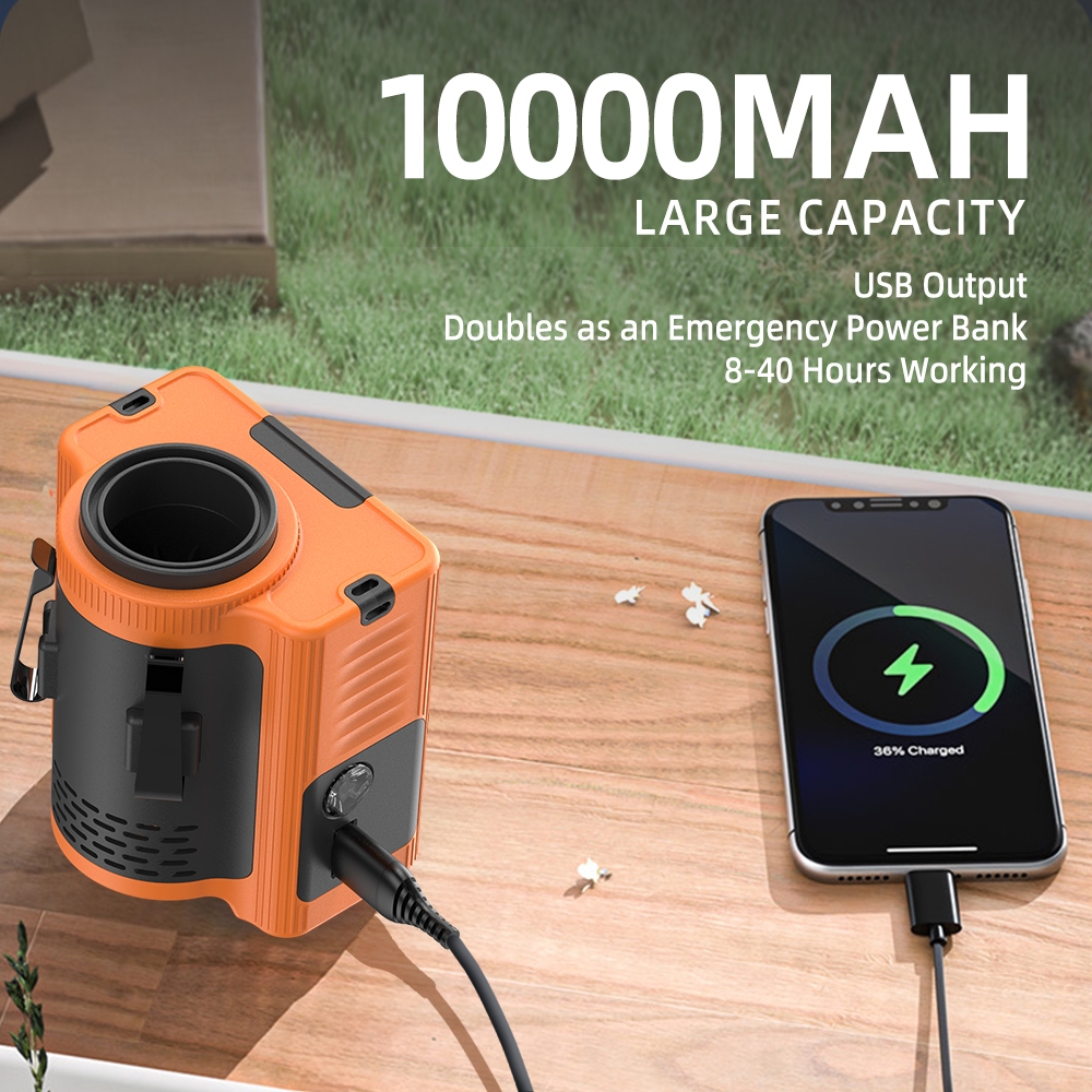 Orashare WF10 Waist Fan 10000mAh 5 Speed Strong Wind Portable Fan Rechargeable With Powerbank &Light - Image 3