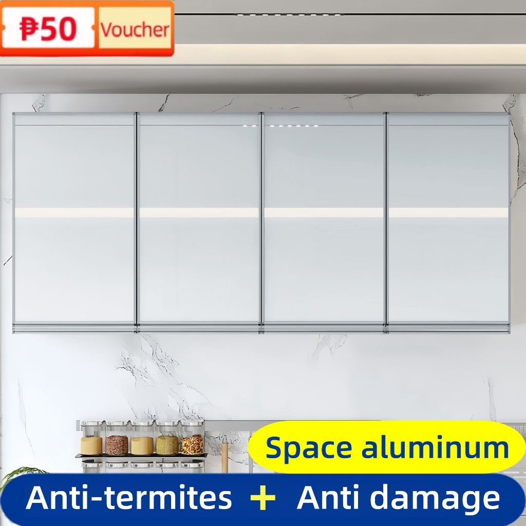 Aluminum Kitchen Cabinet Wall Mounted Glass Pantry Hanging Cabinet Wall For Kitchen Bedroom Storage - Image 5