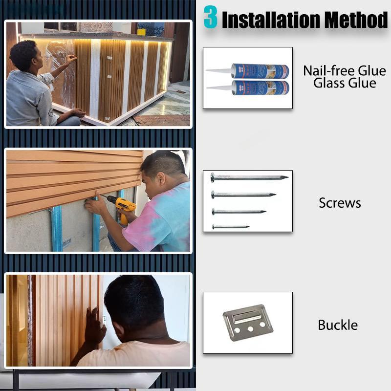 20PCS PVC Wall Panel Waterproof and Fireproof Solid Wood Board Grille Design TV Background - Image 8