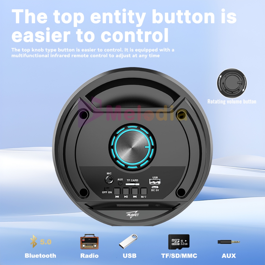 【PRO MAX BASS】Speaker Bluetooth Karaoke With Free Mic Big Size Original Super Bass Stereo Robot RGB - Image 3