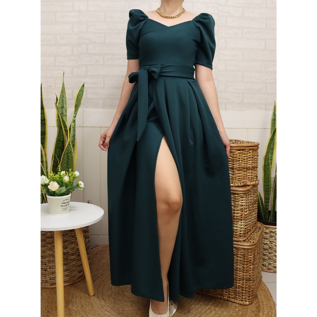 green emerald velvet dress Shop Girls Party Wear Gown Online