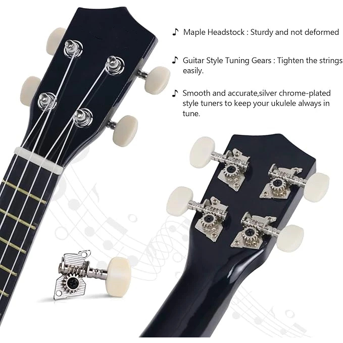 KAWES 21inch Ukelele Soprano 4-String Spruce Basswood Guitar for Kids Beginner Adults With Free Gift - Image 5