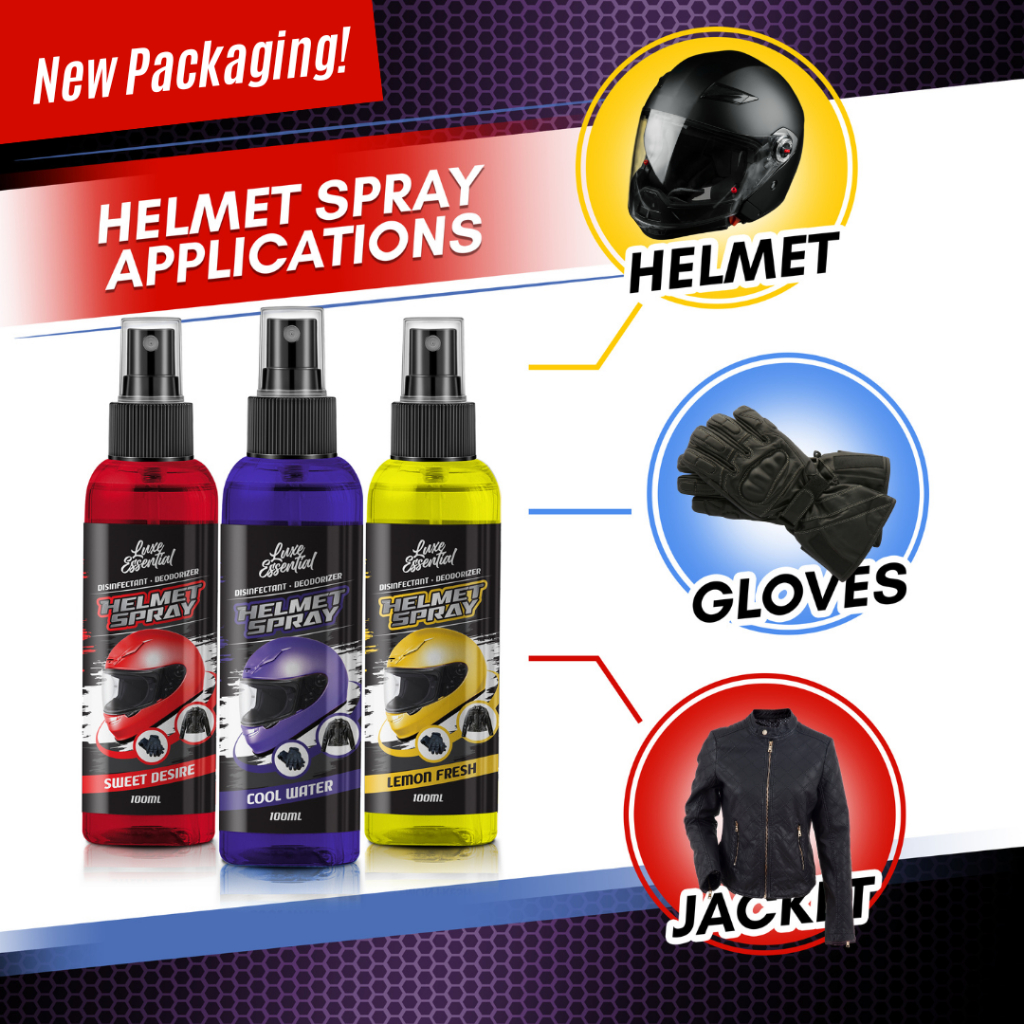 Luxe Essential Helmet Anti-Bacterial Spray – Sanitizer & Deodorizer for Motorcycle Helmets - Image 3