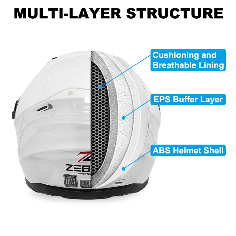 ZEBRA helmet full face motorcycle helmet dual visor for men women free sliver/revo lens 2023PARADIGM - Image 2
