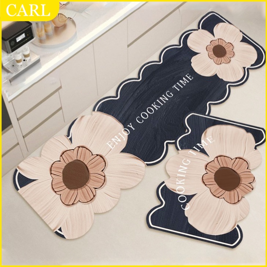 carpet kitchen floor mat 2pcs Non-Slip Carpet Floor Mat Carpet Floor kitchen carpet set - Image 2