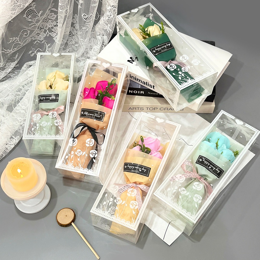 Soap Flower Gift Box Valentine's Day Rose Bouquet Creative Small Gift with Led Light Birthday Gift - Image 4