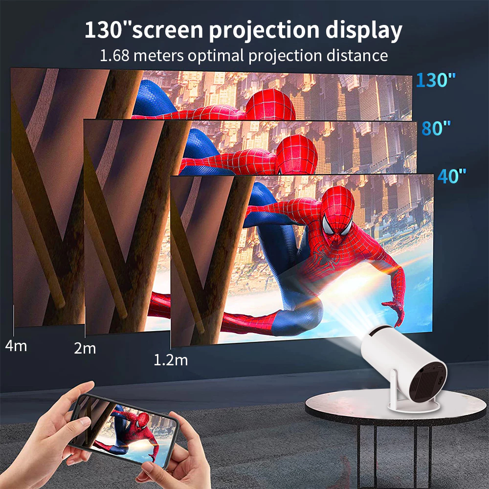 HY300 Smart Projector UHD Portable Mini WiFi Bluetooth Android Connectable 4K - Image 3