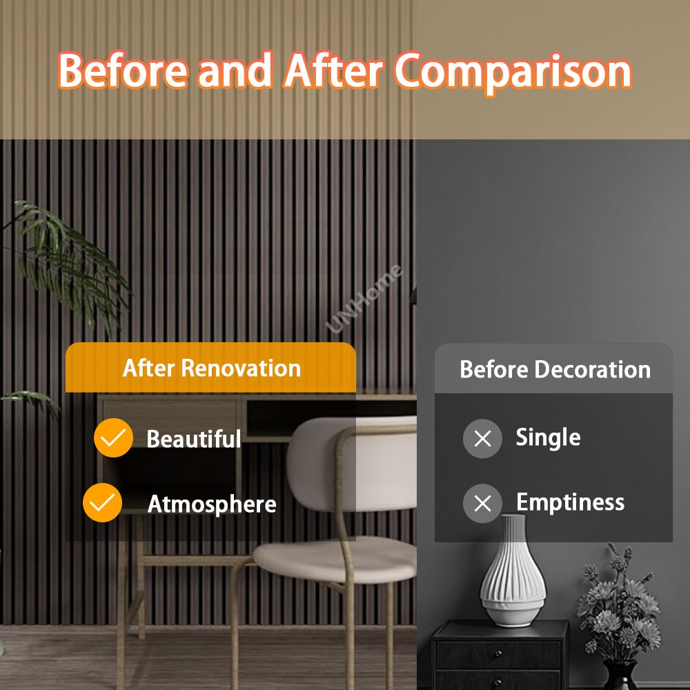 20PCS PVC Wall Panel Waterproof and Fireproof Solid Wood Board Grille Design TV Background - Image 4