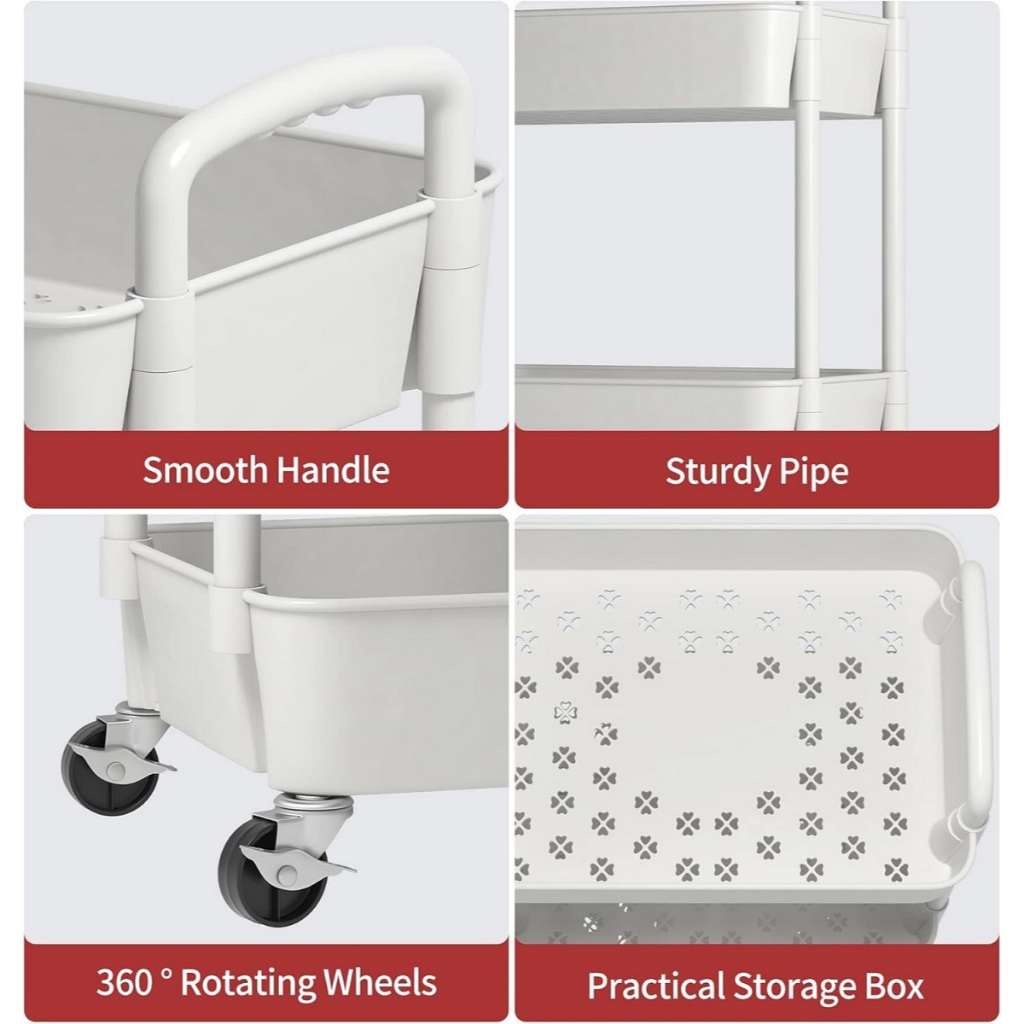 Trolley Cart Organizer3/4/5 Tier St Trolley Cart Organizer 3/4/5 Tier Storage Organizer Moving Rack — view 6