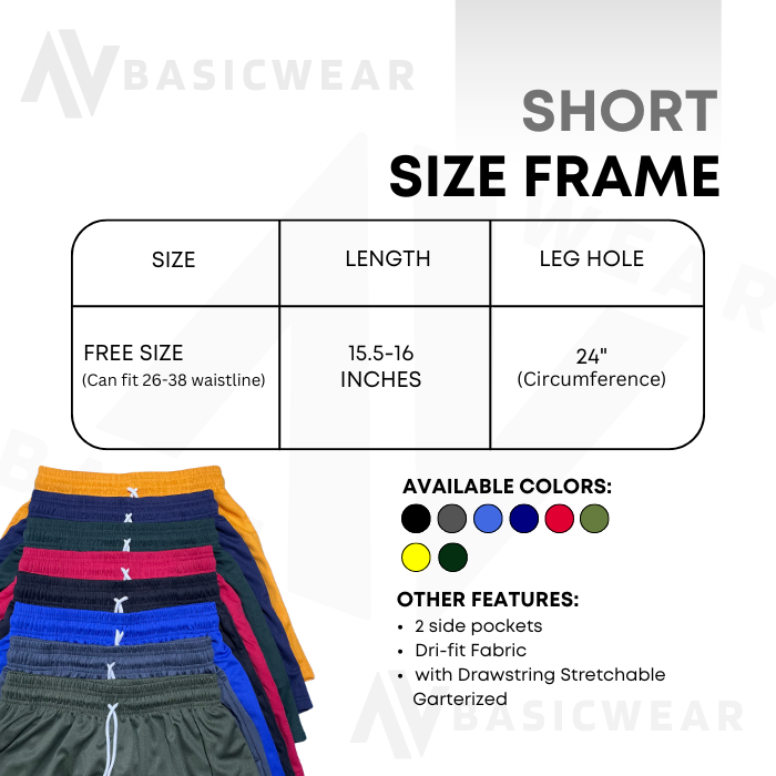 Drifit Short for Men Trendy Fashionable Shorts above the knee UNISEX - Image 8