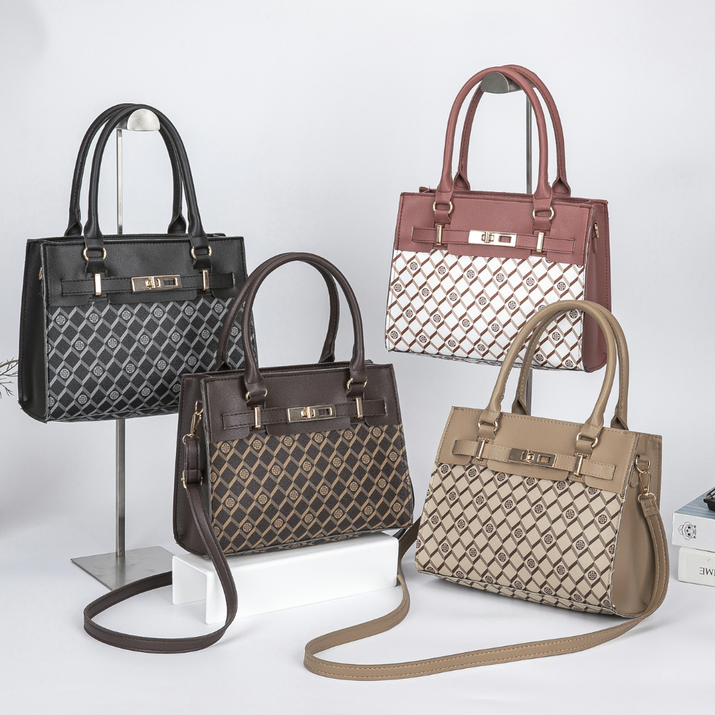 Mumu 2084 Leather Women Sling Bag With Handle Square Medium Shoulder Bags For Woman Students