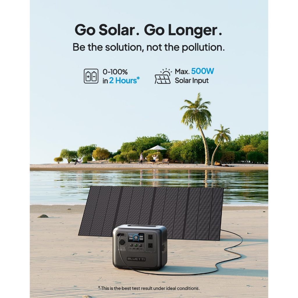 BLUETTI AC70 1000W AC Outlets Portable Power Station, 768Wh（207360mAh）Emergency Power Camping — view 4