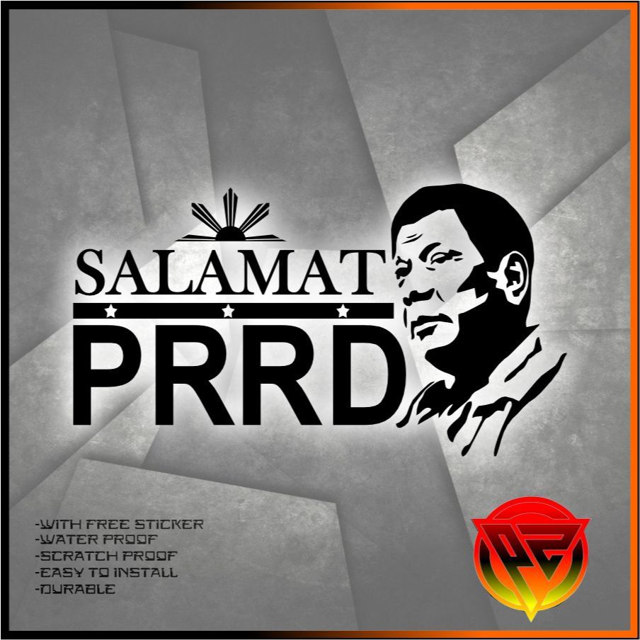 Maraming Salamat PRRD - Salamat Pangulong Duterte Decals Cutout Stickers PRINTING ZONE