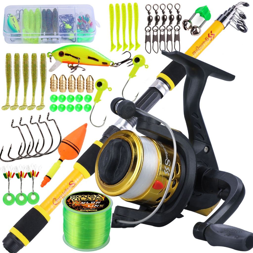 Full Set 1.8m Telescopic Fishing Rod Glass Fiber 6 Sections and Fishing Reel with Line Accessories - Image 3