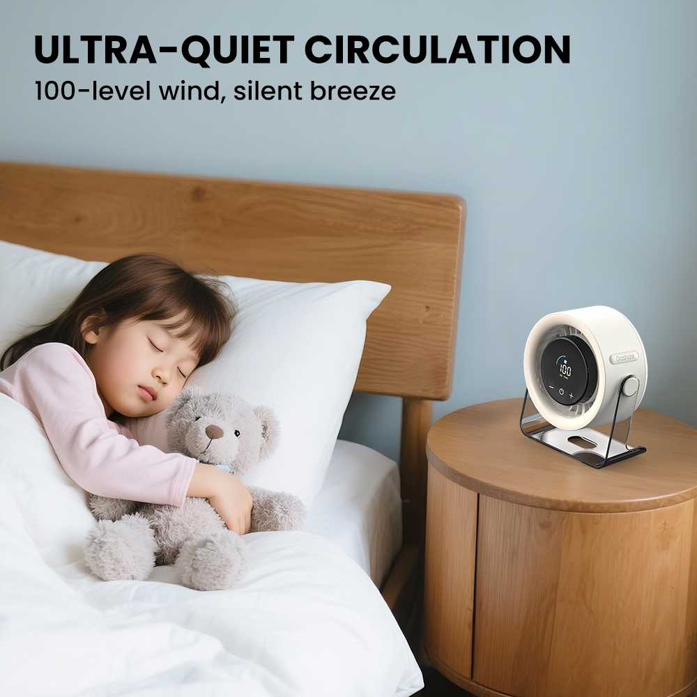 Orashare DF07 Small High Speed Desk Fan 100 Speed Wind Cooling Silent 3000mAh Rechargeable Table Fan - Image 2