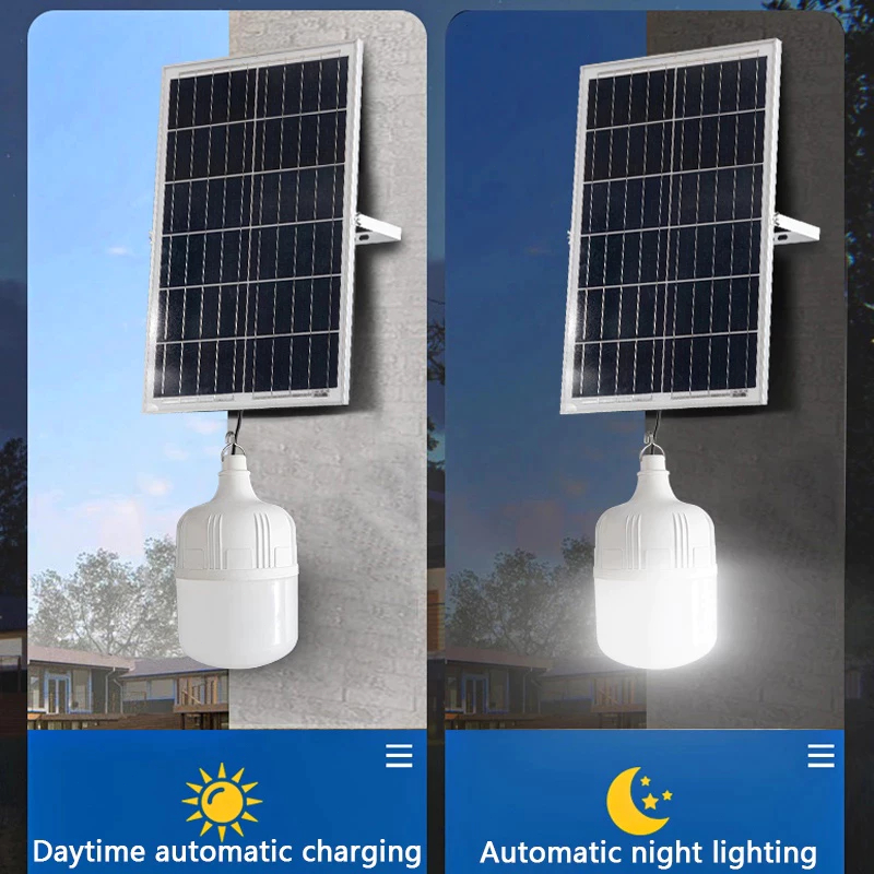Gesh Solar Light Bulb Outdoor Waterproof LED Solar Light Buy 1 Take 1Indoor Light With Pannel — view 3